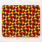 Roterende cirkels - Rood en Amber op Zwart Muismat (Voorkant)