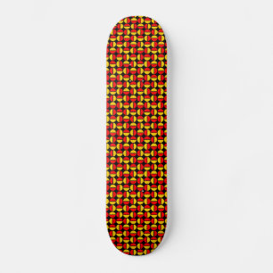 Roterende cirkels - Rood en Amber op Zwart Skateboard