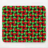 Roterende cirkels - rood en groen op zwart muismat (Voorkant)