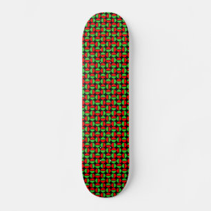 Roterende cirkels - rood en groen op zwart skateboard