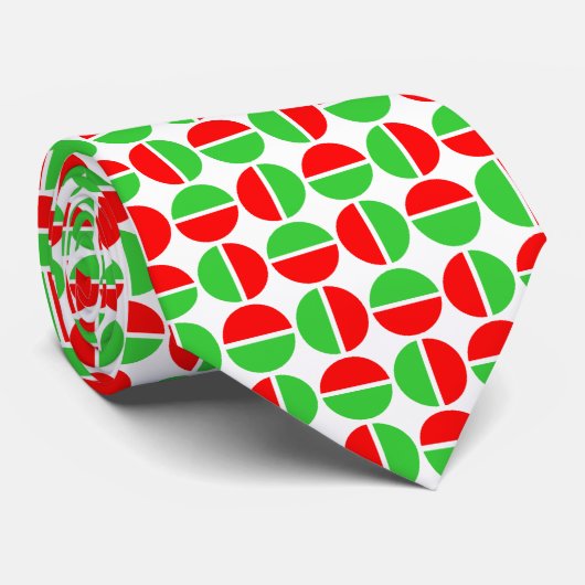Roterende cirkels - rood en groen stropdas (Opgerold)