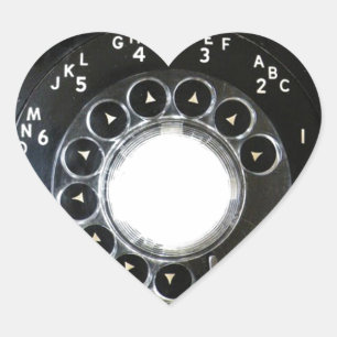 Roterende telefoon hart sticker