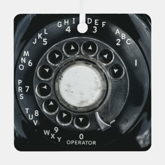  roterende telefoon metalen ornament (Voorkant)