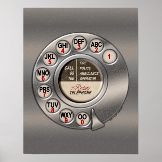 roterende telefoon poster