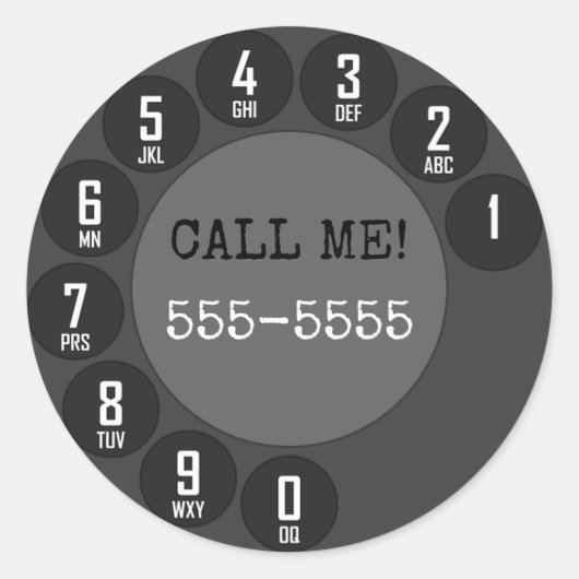 Roterende telefoon ronde sticker (Voorkant)