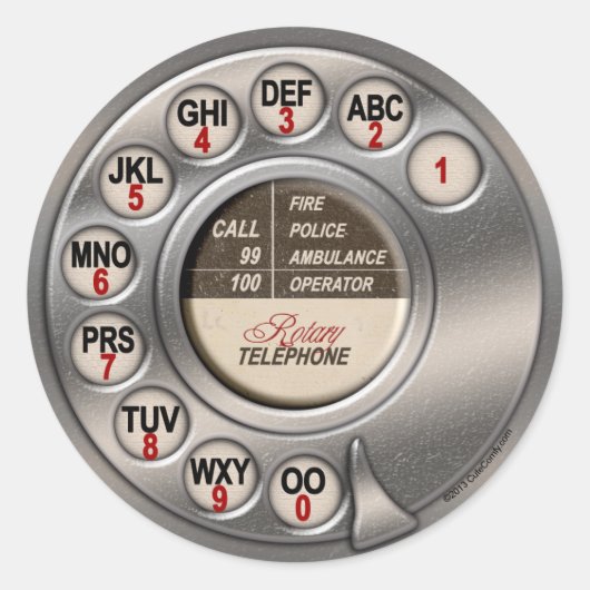  roterende telefoon ronde sticker (Voorkant)