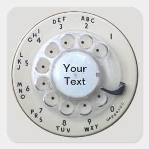 Roterende telefoonlijn van Cream Vierkante Sticker