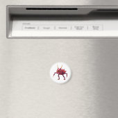 Rotes TickToc Monster - Magneet (Insitu (Vaatwasser))