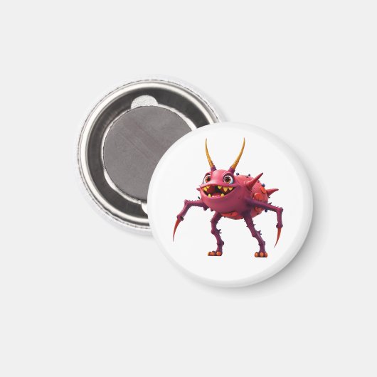 Rotes TickToc Monster - Magneet (Voorkant / Achterkant)