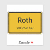 Roth Aufkleber Sticker Autoaufkleber (Vel)
