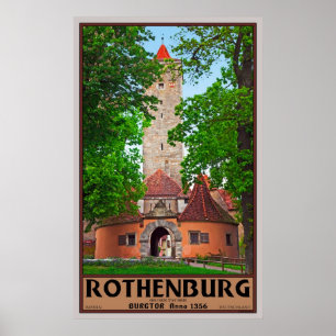 Rothenburg Castle Gate Poster