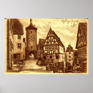 Rothenburg Duitsland 1907 Poster