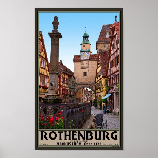 Rothenburg od Tauber - Markusturm Poster (Voorkant)