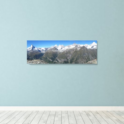 Rothorn panorama, Valais Alps Canvas Afdruk (Insitu (Houten vloer))