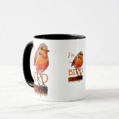 Rotkehlchen Vogel Bird it all beforelustiges Zitat Mok (Voorkant links)