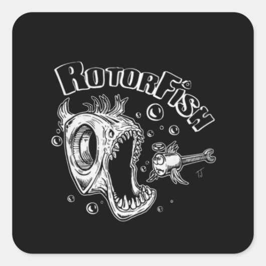 Rotorfish Rotary Vierkante Sticker (Voorkant)