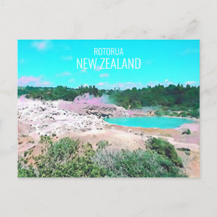 Rotorua-hete veren Nieuw-Zeelandse reis Briefkaart