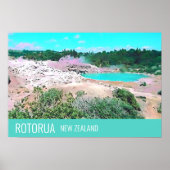 Rotorua hot springen Nieuw-Zeelandse reisdruk Poster (Voorkant)