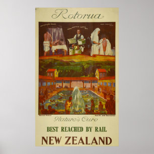  Rotorua Nieuw-Zeeland reizen Poster