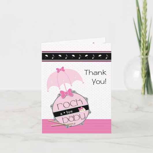 Rots een Baby shower tot ziens Bedankkaart (Voorkant)