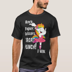 Rots- en papierschaar-punch ik win eenhoorn t-shirt