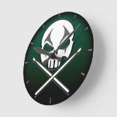 Rots- en rolklok Zware metalen trommelwandklok Ronde Klok (Hoek)