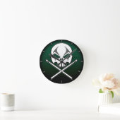 Rots- en rolklok Zware metalen trommelwandklok Ronde Klok (Huis)