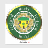 Rots Ierse Schild/Celtisch Kruis Persoonlijk Sticker (Vel)