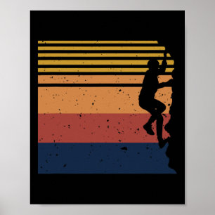 Rots klimmen Boulderen klimmer vintage stijl Retro Poster