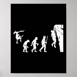 Rots klimmen klimmer evolutie Bouldering Poster
