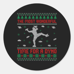 Rots klimmen lelijk kersttrui grappig indoor ronde sticker