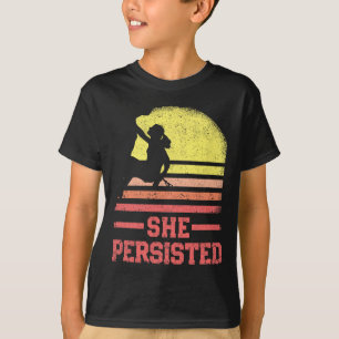 Rots klimmen Vrouwelijke klimmer Silhouet Retro Zi T-shirt