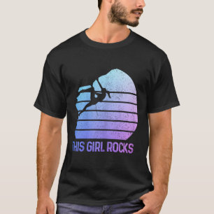 Rots klimmende meisjesdefinitie klimmer Bouldering T-shirt