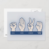 Rots, papier, schaar, kersenbom briefkaart (Voorkant / Achterkant)