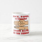 Rots, papierschaar, hand in hand met de troep koffiemok (Center)