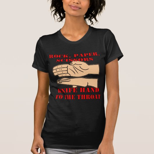 Rots, papierschaar, hand in hand met de troep t-shirt (Voorkant)