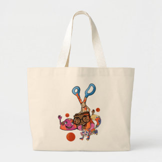Rots, schaar, paperbag met splash grote tote bag