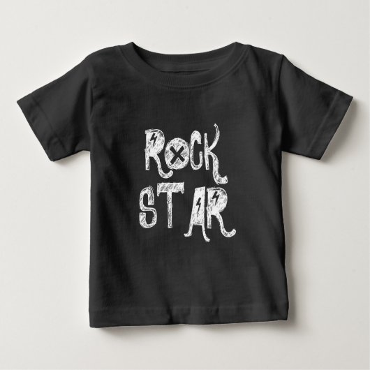 Rots Star Black White skull text rocker metal (Voorkant)