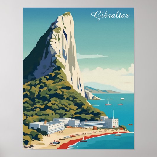  Rots van Gibraltar Travel Art Poster (Voorkant)