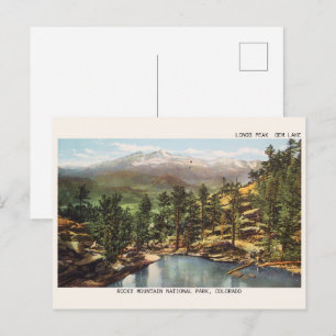 Rotsachtige bergen, colorado LONGS PEAK GEM MEER Briefkaart