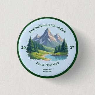 Rotsachtige Bergen Ronde Button 3,2 Cm