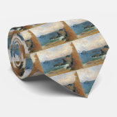 Rotsachtige kust door Paul Gauguin, Vintage-Impres Stropdas (Opgerold)