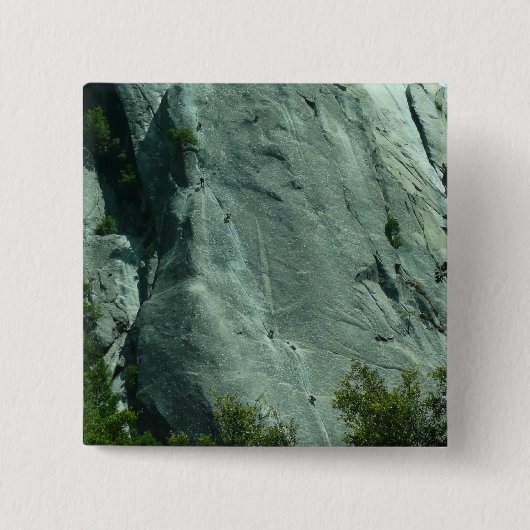 Rotsbeklimmers op El Capitan Vierkante Button 5,1 Cm (Voorkant)