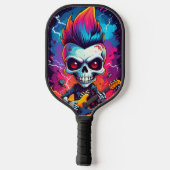 Rotschedel met Mohawk kapsel Pickleball Paddle (Achterkant)