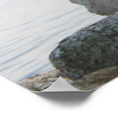 rotsen bij strand poster (Hoek)
