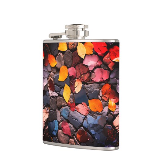 Rotsen en bladeren heupfles (Links)