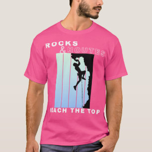 Rotsen en Routes bereiken de topklimmers Klimmen R T-shirt