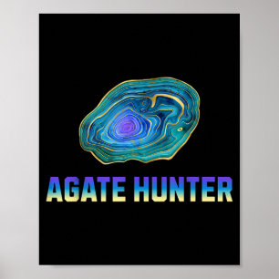 Rotsen jagen Rotsen verzamelaar agaat Geologie aga Poster