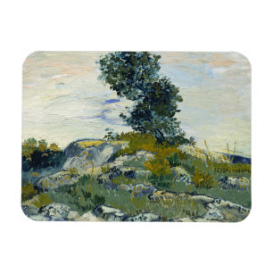 Rotsen met Eikenboom, Van Gogh Olie Schilderij Magneet
