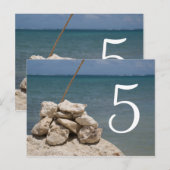 Rotsen op het strand Tafel Nummer Briefkaart (Voorkant / Achterkant)
